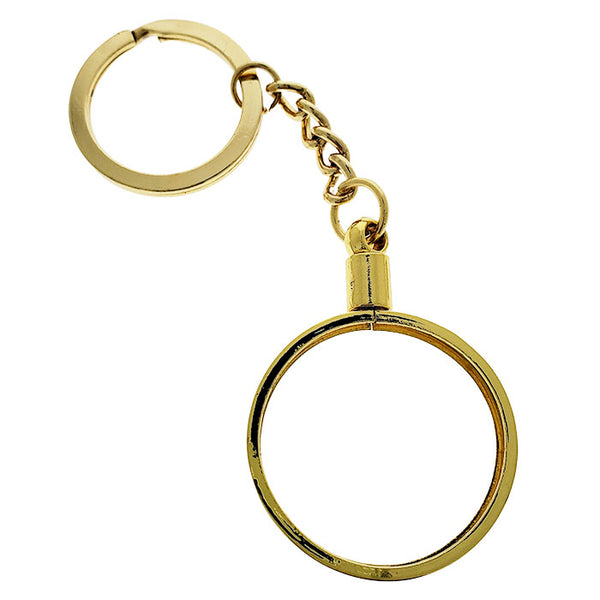 Key Chain Medallion Holder Gold with Chain