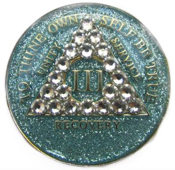 Crystallized Glitter Tri-plate Aqua Diamond