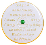 Crystallized Tri-plate White 10th Step with Fern Green