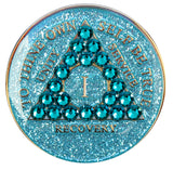 Crystallized Glitter Tri-plate Aqua Zircon