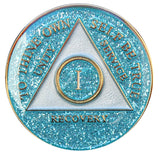 Glitter Tri-plate Aqua