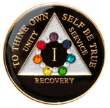 Crystallized Tri-plate Black Chakra Circle