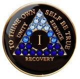 Crystallized Tri-Plate Black Blue Transition