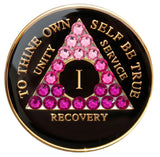 Crystallized Tri-Plate Black Pink Transition