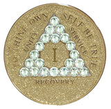 Crystallized Tri-plate Glitter Gold Diamond