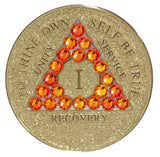 Crystallized Tri-plate Glitter Gold Fire Opal