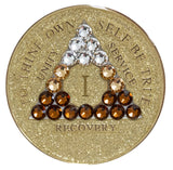 Crystallized Tri-plate Glitter Gold Transition
