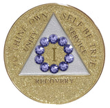 Crystallized Tri-plate Glitter Gold Unity Tanzanite