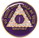 Crystallized Tri-plate Purple Crystal AB