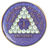 Crystallized Glitter Tri-plate Purple Diamond