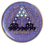 Crystallized Glitter Tri-plate Purple Transition