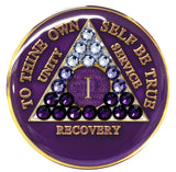 Crystallized Tri-Plate Purple Transition