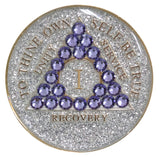 Crystallized Tri-plate Glitter Silver Tanzanite