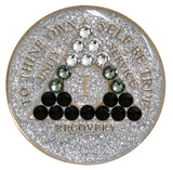 Crystallized Tri-plate Glitter Silver Black Transition