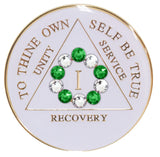 Crystallized Tri-plate White 10th Step with Fern Green
