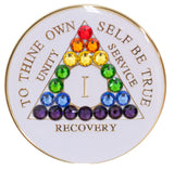 Crystallized Tri-plate White LGBT Rainbow