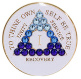 Crystallized Tri-plate White Blue Transition