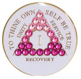 Crystallized Tri-plate White Pink Transition