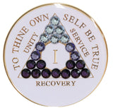 Crystallized Tri-plate White Purple Transition