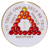Crystallized Tri-plate White Red Transition