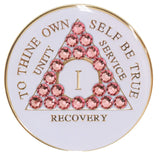 Crystallized Tri-plate White Light Rose
