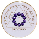 Crystallized Tri-plate White Unity - Purple Velvet