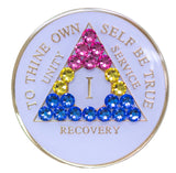 Crystallized Tri-plate White Pansexual Flag
