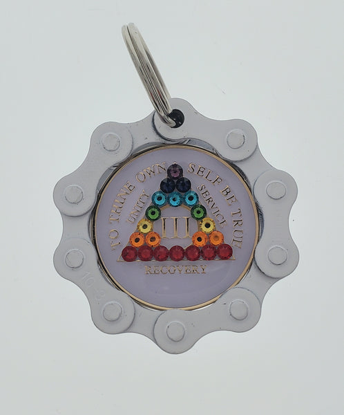 Bike Chain Medallion Holder White