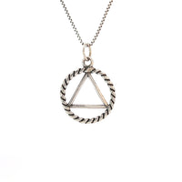 Sterling Silver AA Pendant – Twist Wire Circle CHAIN NOT INCLUDED AND SOLD SEPARATELY