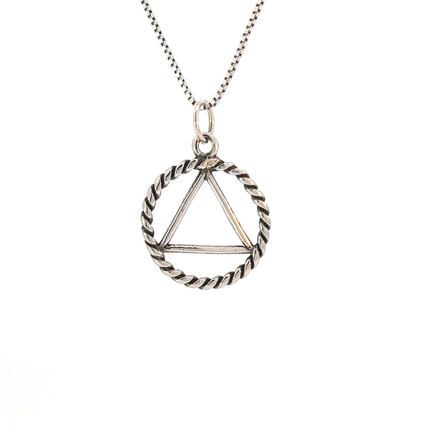 Sterling Silver AA Pendant – Twist Wire Circle CHAIN NOT INCLUDED AND SOLD SEPARATELY