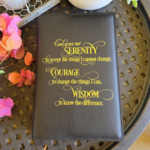 Big Book Cover | Gold Serenity Prayer | Black – Recovery Mint