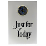 Wooden Plaque Medallion Holder Just For Today White, Vertical