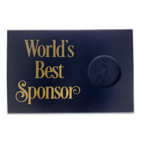 Wooden Plaque Medallion Holder Worlds Best Sponsor Black, Horizontal