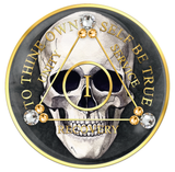 AA Skull Medallion with Gold Crystals