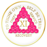 Crystallized Tri-plate White with NEON PINK