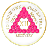Crystallized Tri-plate White with NEON PINK