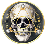 AA Skull Medallion with Gold Crystals