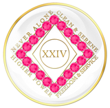 White CLEAN Time Tri-Plate with NEON PINK