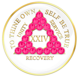 Crystallized Tri-plate White with NEON PINK