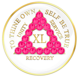 Crystallized Tri-plate White with NEON PINK