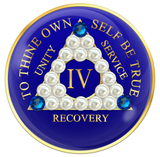 Blue AA Chip with Pearls and Sapphire Crystals