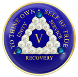 Blue AA Chip with Pearls and Sapphire Crystals