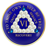 Blue AA Chip with Pearls and Sapphire Crystals