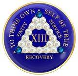 Blue AA Chip with Pearls and Sapphire Crystals