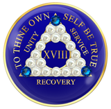 Blue AA Chip with Pearls and Sapphire Crystals