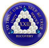 Blue AA Chip with Pearls and Sapphire Crystals