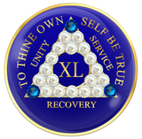 Blue AA Chip with Pearls and Sapphire Crystals