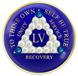 Blue AA Chip with Pearls and Sapphire Crystals