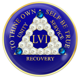 Blue AA Chip with Pearls and Sapphire Crystals