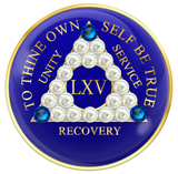 Blue AA Chip with Pearls and Sapphire Crystals